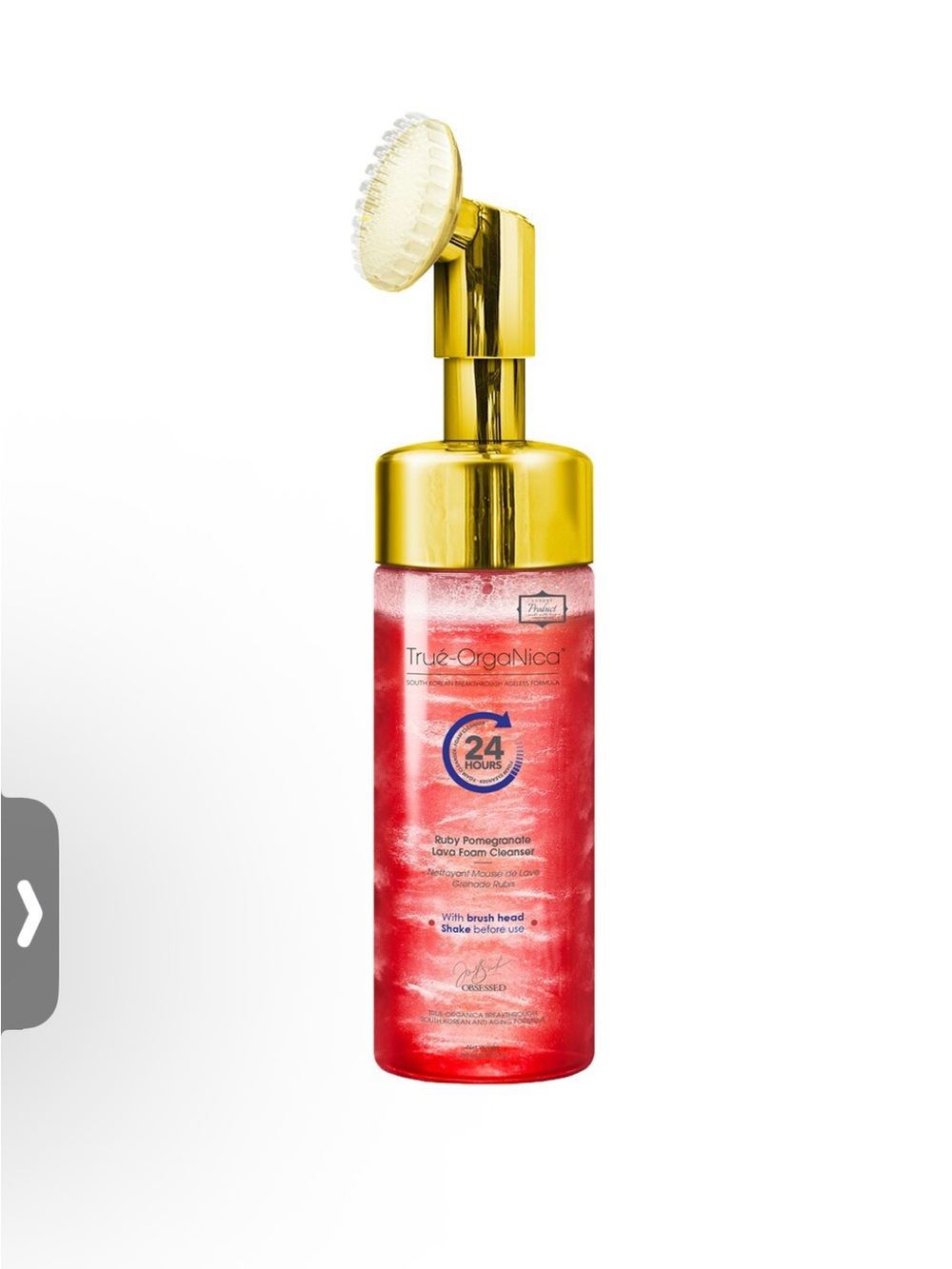 Lava foam: True Organica Ruby Pomegranate Facial Foam Cleanser - Red & Gold